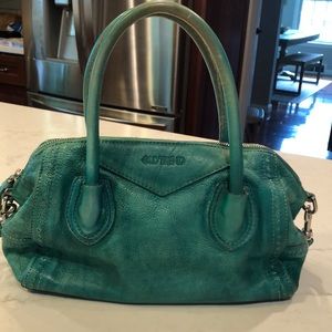Old Trend mermaid green leather satchel crossbody